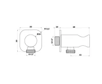 SAPHO Držák sprchy kulatý, pevný, s vyústěním, chrom (2)