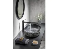 SAPHO PRIORI keramické umyvadlo na desku, 60x40 cm, černá s modrým vzorem (7)