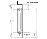 LIPOVICA hliníkový radiátor BLITZ B4 350/10 čl. - 924 W, 800 mm (10)