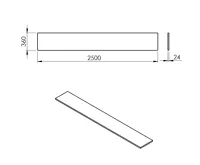 SAPHO PLATO deska Rockstone 2500x24x360mm, bílá mat (3)