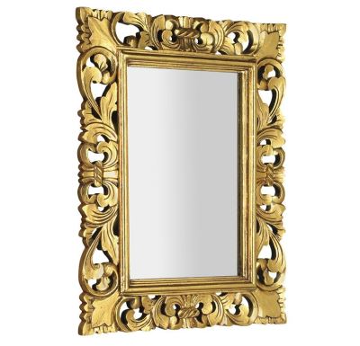 SAPHO SAMBLUNG zrcadlo ve vyřezávaném rámu 60x80cm, zlatá