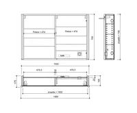 SAPHO ALIX galerka s LED osvětlením, 106x70x17,5cm, borovice rustik (2)