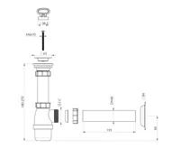 BRUCKNER Umyvadlový sifon, nerez výpust, zátka s uchem, DN40, bílá (2)