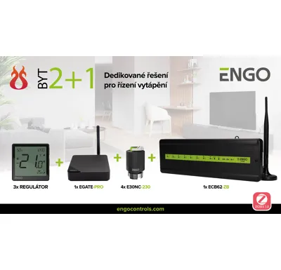 ENGO CONTROLS Komplet pro váš byt 2+1 Zigbee 3.0, podlahové vytápění
