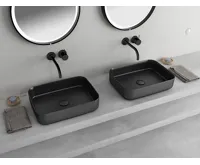 ISVEA INFINITY RECTANGLE keramické umyvadlo na desku, 50x36cm, černá mat (3)