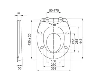 Samozavírací BABY WC sedátko, duroplast, bílé, s odnímatelnou dětskou vložkou a panty (5)