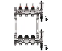 WIGELL Nerezový rozdělovač 3 okruhy, pro podlahového topení s hlavicemi a průtokoměry WIGELL Nerezový rozdělovač 3 okruhy, pro podlahového topení s hlavicemi a průtokoměry