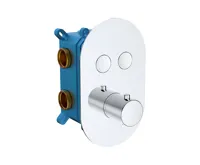 Sprchová sada s termostatickou podomítkovou tlačítkovou baterií - 2-cestná - oválný kryt (3)