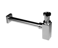 Sifon umyvadlový hranatý, celokovový s převlečnou maticí, pochrom. mosaz, 5/4&quot;x ø 32 mm