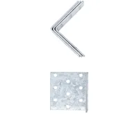 BGS Spojovací plechy,  60 x 60 x 60 mm,  4dílná, zinkované, děrované, úhlové (2)