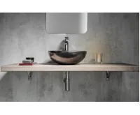 SAPHO ATTILA keramické umyvadlo, průměr 43cm, metalická měď (6)