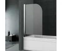 Vanová zástěna 1450x750 mm, leštěný hliník, sklo Čiré