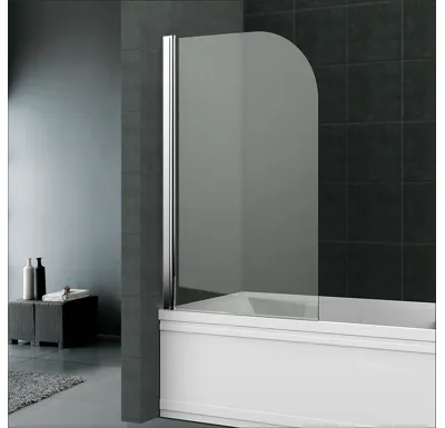 Vanová zástěna 1450x700 mm, leštěný hliník, sklo Čiré