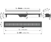 ALCAPLAST Podlahový žlab s okrajem pro perforovaný rošt, mosaz APZ10BLACK-550BRASS (1)