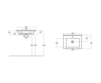 AQUALINE ZUNO 55 keramické umyvadlo nábytkové 55x45cm, bílá (7)