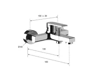 SAPHO KAI nástěnná vanová baterie, chrom (5)