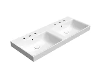 GSI NUBES keramické dvojumyvadlo 120x50cm, 3 otvory, bílá ExtraGlaze