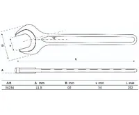 BGS Klíč plochý 34,0 mm, jednostranný (1)