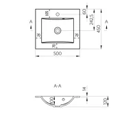 SAPHO YUKON umyvadlo, litý mramor, 50x45cm, bílá (6)