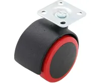 BGS Dvojité otočné kolečko, červené/černé, 50 mm