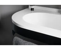 SAPHO PULSE umyvadlo rohové, litý mramor, 75x45cm, pravé, bílá (7)