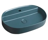 ISVEA INFINITY OVAL keramické umyvadlo na desku, 60x40cm, zelená petrol