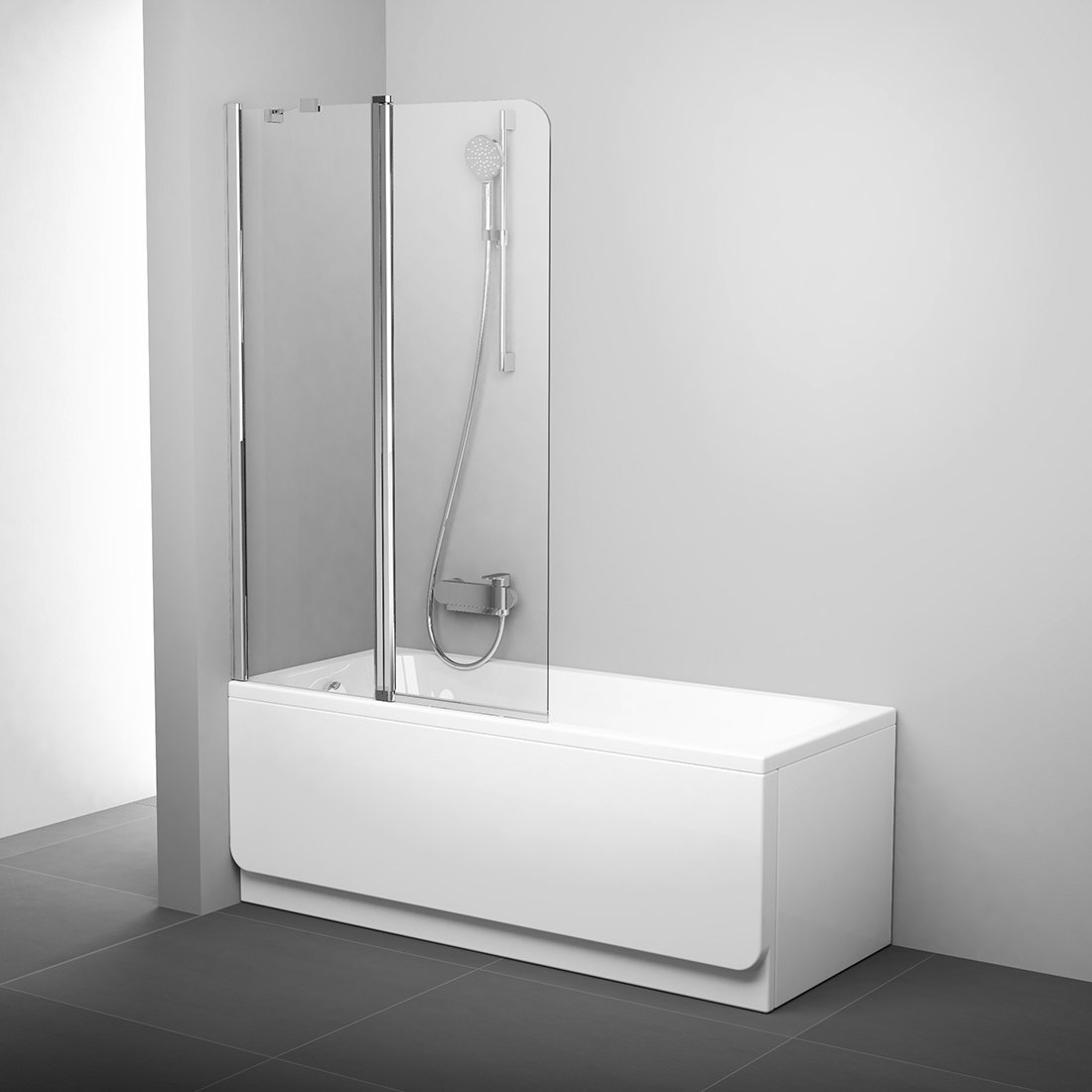 Ravak vanová zástěna cvs2-100 l bright alu+transparent