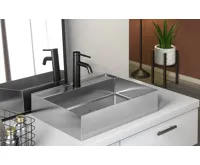 SAPHO AURUM nerezové nástěnné umyvadlo, 55x42cm, včetně výpusti, nerez mat (5)