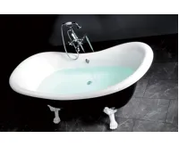 POLYSAN CHARLESTON volně stojící vana 188x83x69cm, nohy bílé, černá/bílá (10)