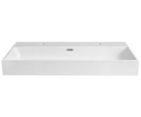 SAPHO AQUATIC dvojumyvadlo, litý mramor, 100x46cm, bílá (3)