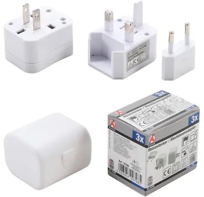 BGS Cestovní konektor / zásuvkový adaptér, 3dílná