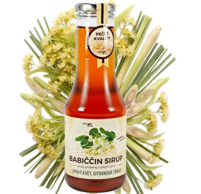 Nature NoTea s.r.o. Babiččin bylinný sirup - Květ lípy s citronovou trávou 0.5l