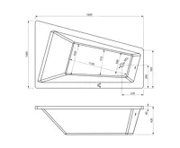 AQUALINE METUJE vana 160x100x42cm, pravá, bílá (2)