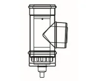 ALMEVA LIL revizní T-kus s odtokem a změnou směru 60/100