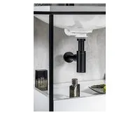 SAPHO Umyvadlový sifon 5/4", odpad 32mm, kulatý, černá mat (1)