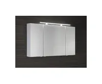 SAPHO MIRRÓ galerka s LED osvětlením, 3x dvířka, 120x70x16cm, bílá (1)