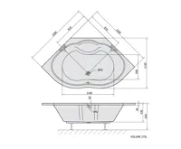 POLYSAN MAREA rohová vana 150x150x43cm, bílá (4)