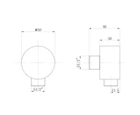 AQUALINE Vývod sprchy, průměr 50mm, chrom (2)