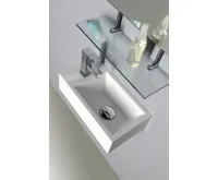 SAPHO AMAROK umývátko, litý mramor, 40x22cm, baterie vlevo, bílá (6)