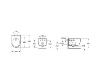 BRUCKNER GLANZ závěsná WC mísa, Vortex Rimless, 36x52,5cm, bílá (6)