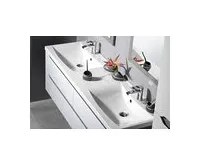 SAPHO LUCIOLA dvojumyvadlo, litý mramor, 150x48cm, bílá (1)