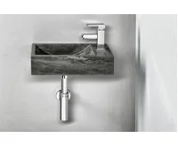 SAPHO BLOK kamenné umývátko 40x22cm, baterie vpravo, antracit (5)