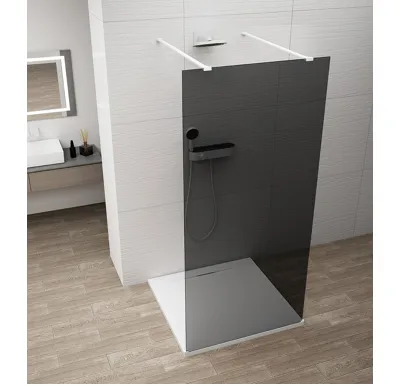 POLYSAN ESCA WHITE MATT jednodílná sprchová zástěna do prostoru, kouřové sklo, 1100 mm
