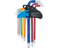 BGS Sada zahnutých klíčů, vícebarevné, vnitřní šestihran, vnitřní šestihran s kulovou hlavou 1 (2)