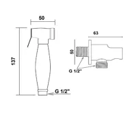 SAPHO Podomítková bidetová baterie se Stop sprškou, Retro, bronz (2)