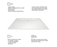 Obdélníková sprchová vanička s hranatým krytem sifonu,120x80x3cm, vč. sif., bez nožiček, litý mramor (4)