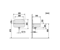 Nástěnné umyvadlo 495 x 345 x 155 mm, s příslušenstvím, bílé, plastové, vysoce odolné (2)