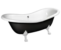 POLYSAN CHARLESTON volně stojící vana 188x83x69cm, nohy bílé, černá/bílá POLYSAN CHARLESTON volně stojící vana 188x83x69cm, nohy bílé, černá/bílá