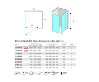 Sprchový kout, Novea, čtverec, 120x120 cm, chrom ALU, sklo Čiré, dveře levé a pevný díl (6)