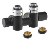 SAPHO TWIN COMBI připojovací sada ventilů pro středové připojení, pravá, černá mat